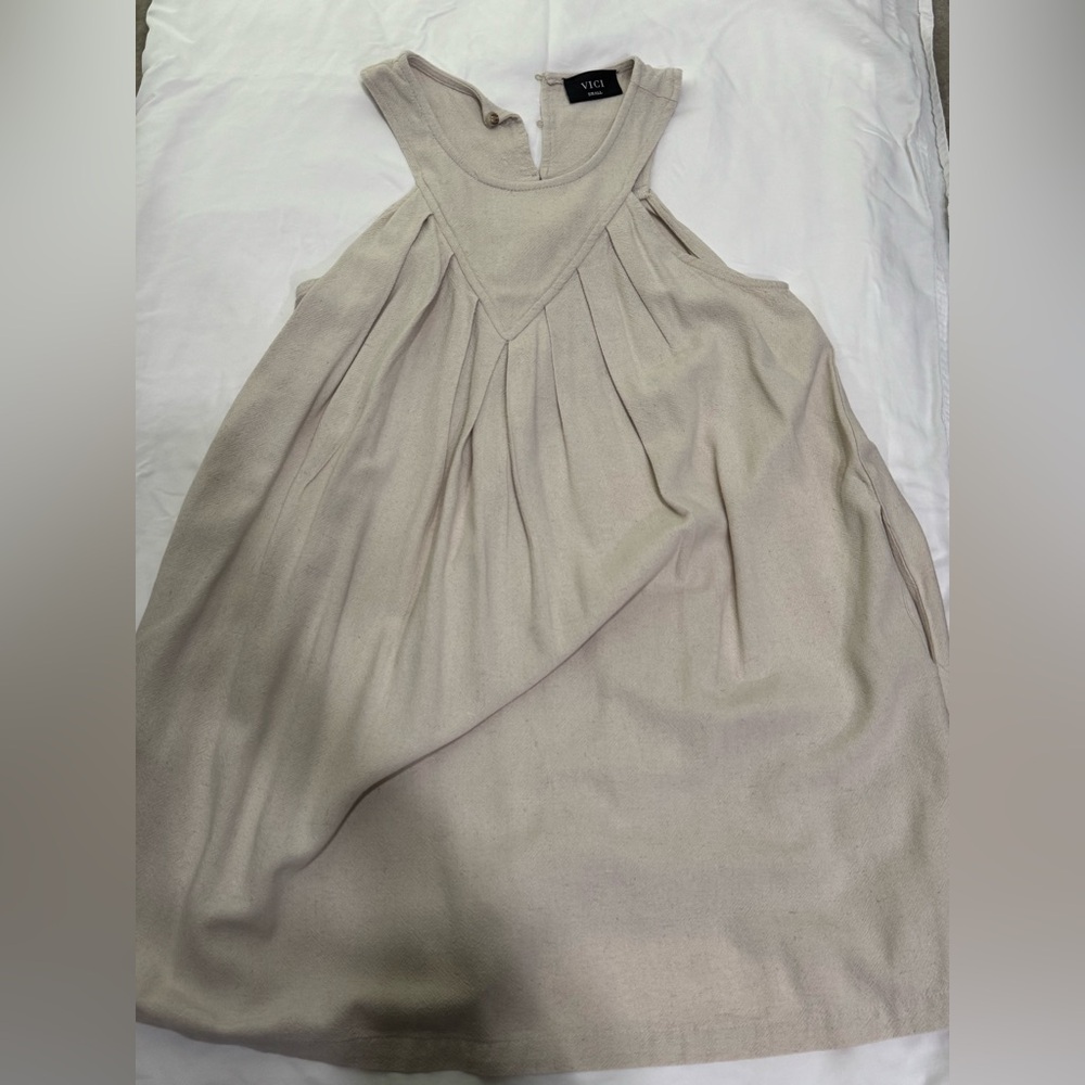 Vici Cream Sleeveless Mini Dress